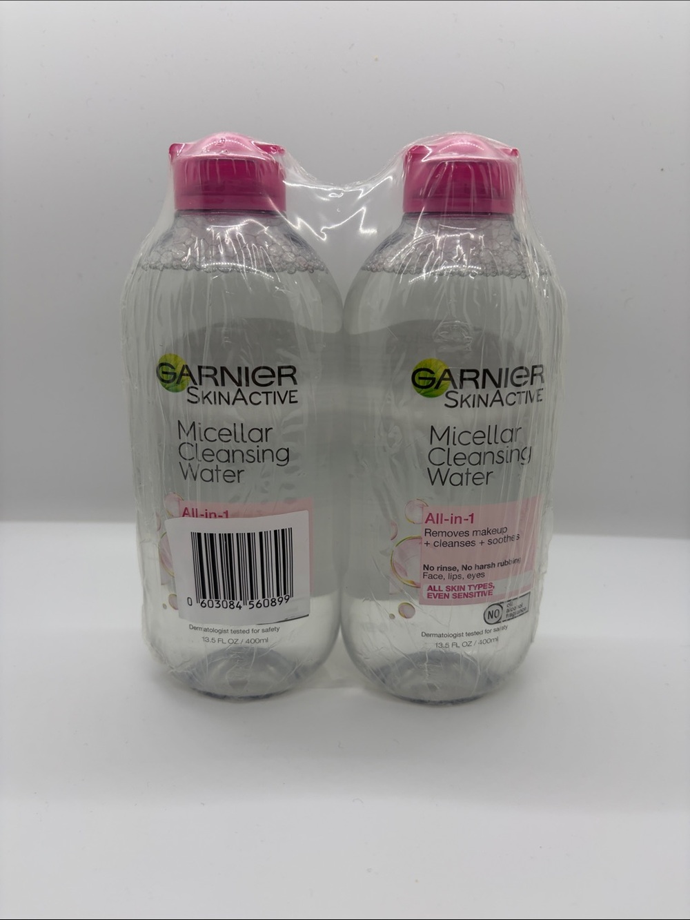 Garnier SkinActive Micellar Cleansing Water with Pink Caps (2 Pack)